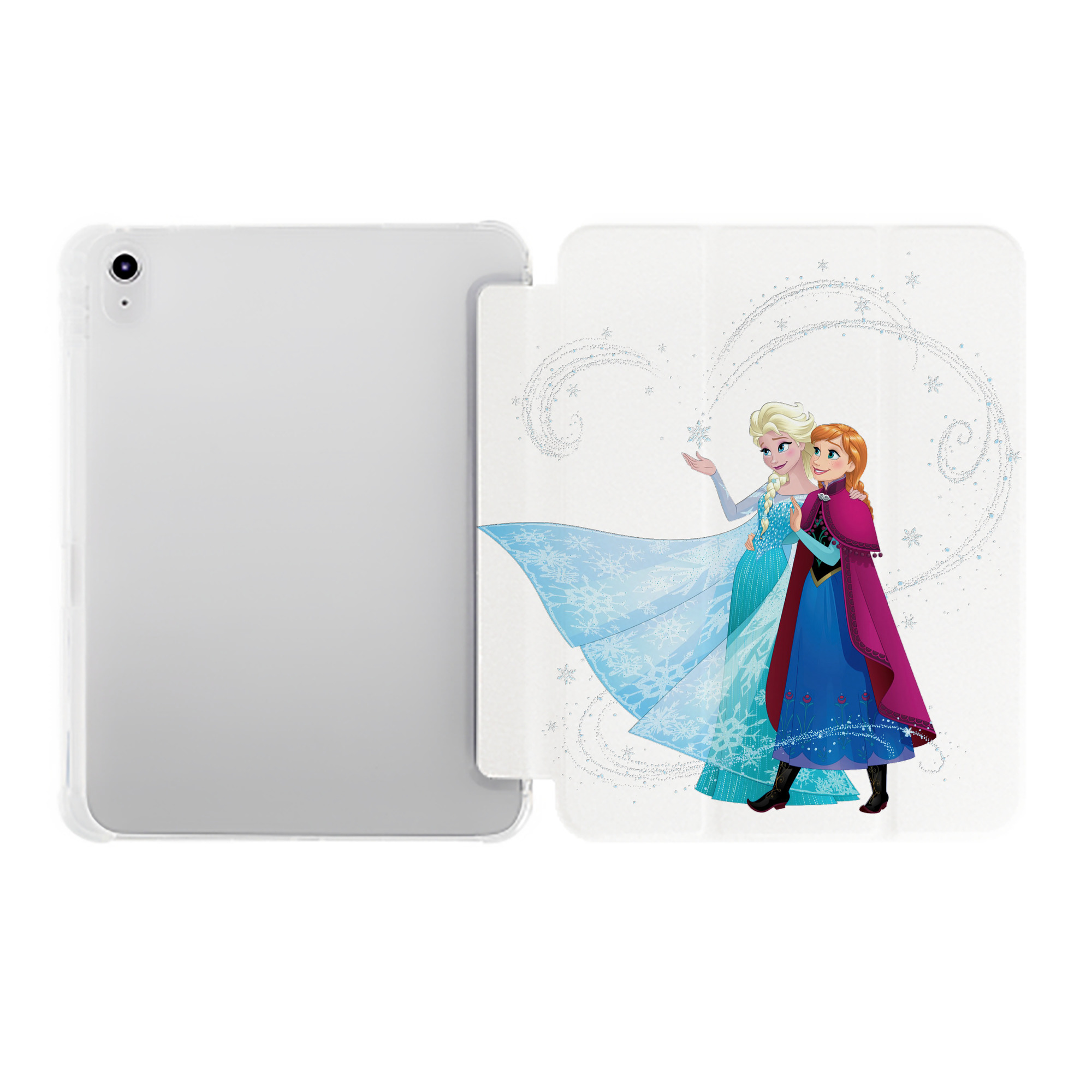 （画像用） アナと雪の女王 アンナ エルサ Frozen Anna Elsa IPad ケース ペン収納付き 三つ折りスタンド PUレザー×シリコン 対応機種9.5/10.5/10.9インチ